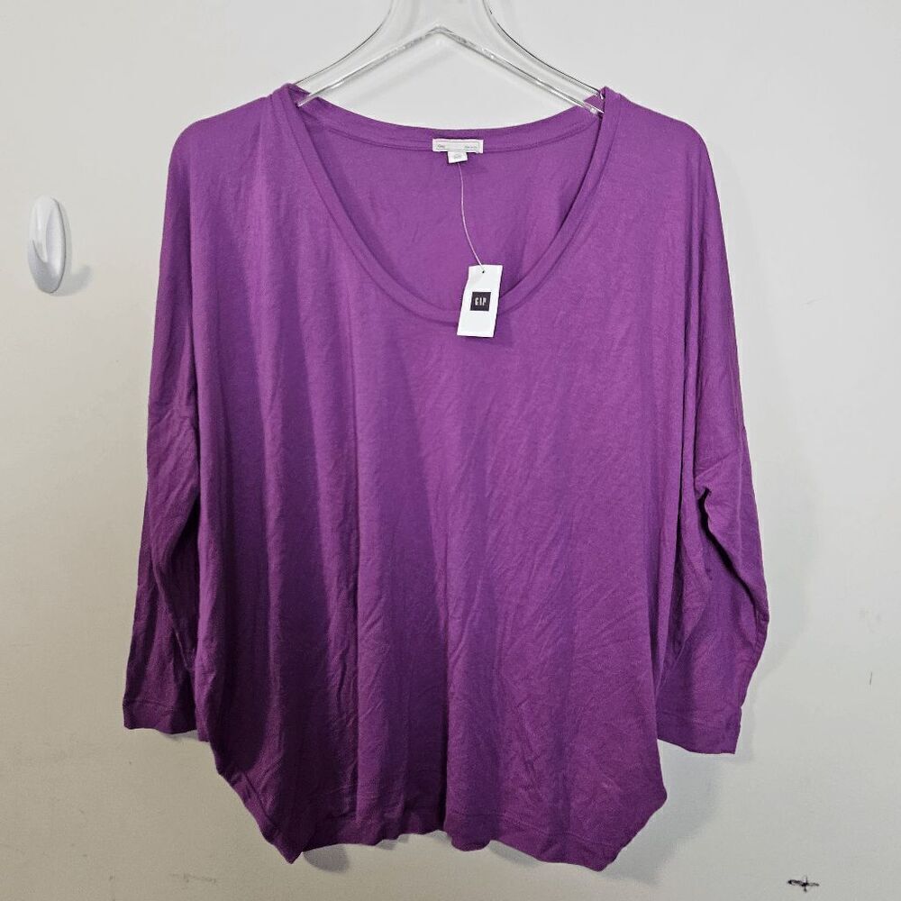GAP Rayon Long Sleeve Tunic Top 960340 NWT Women's Purple Size Large/Petite